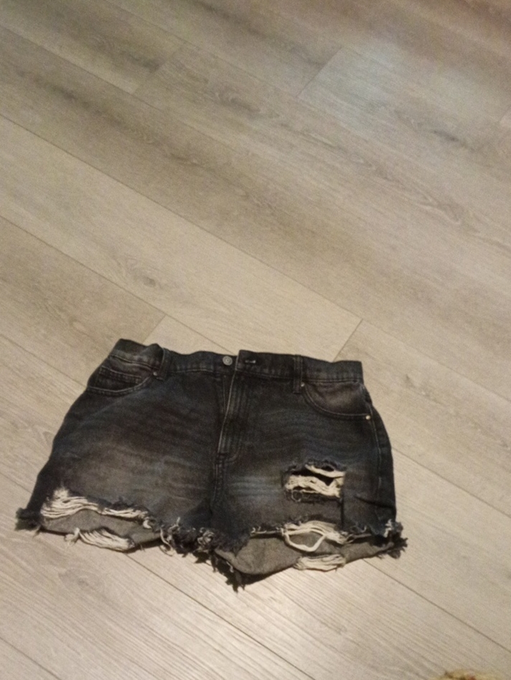 NOBO Black Distressed Denim Cutoff Shorts